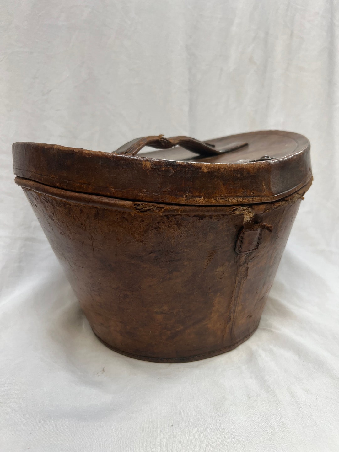 Victorian Leather Hat Box Etsy