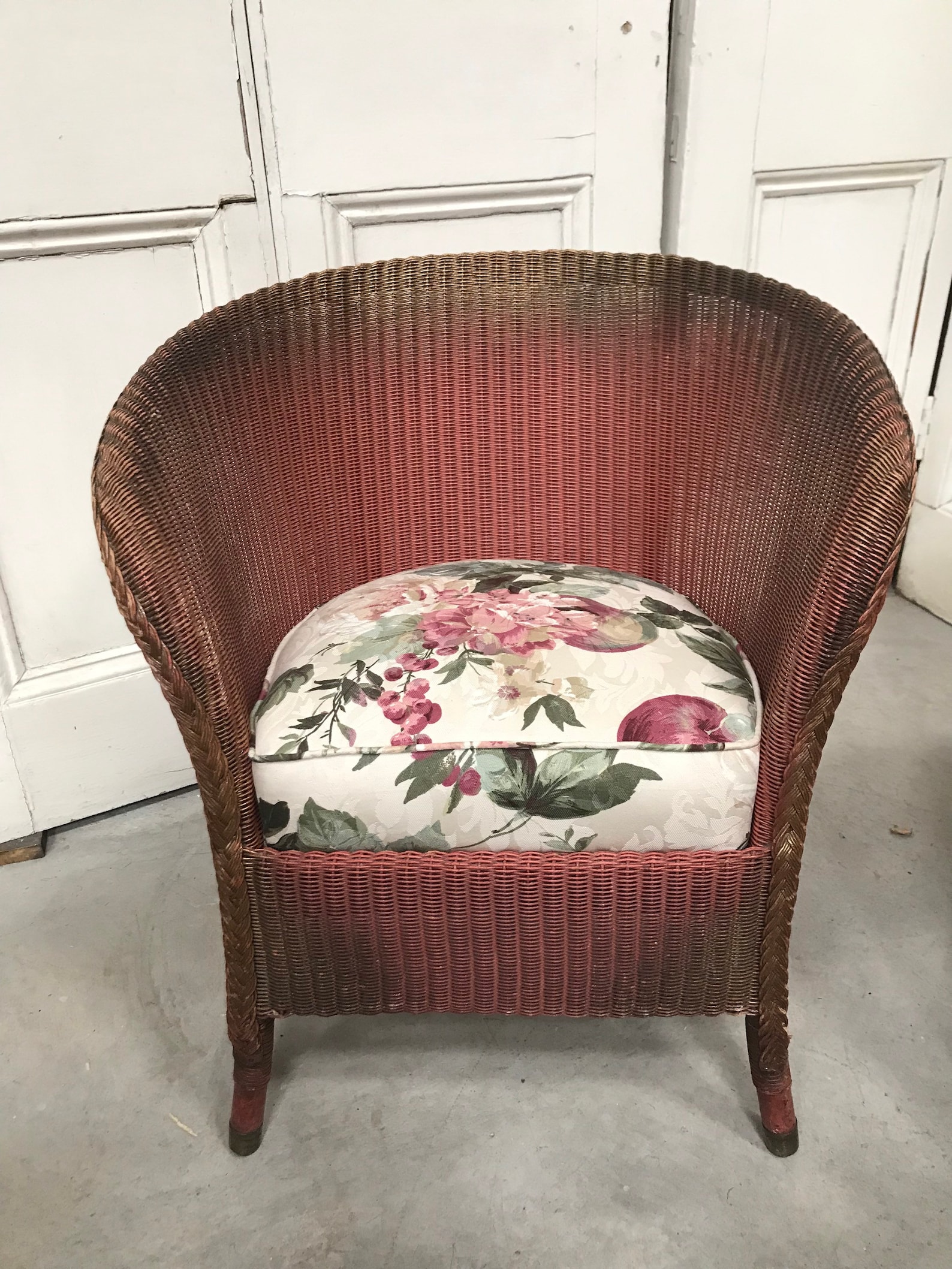Vintage Lloyd loom chair with upholstered drop in seat. 1930s Etsy