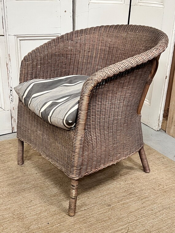 Large Wicker Chair With Loose French Cushion. Conservatory Etsy