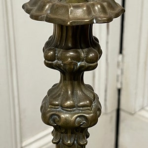 Vintage rococo style pair of heavy candlesticks image 3