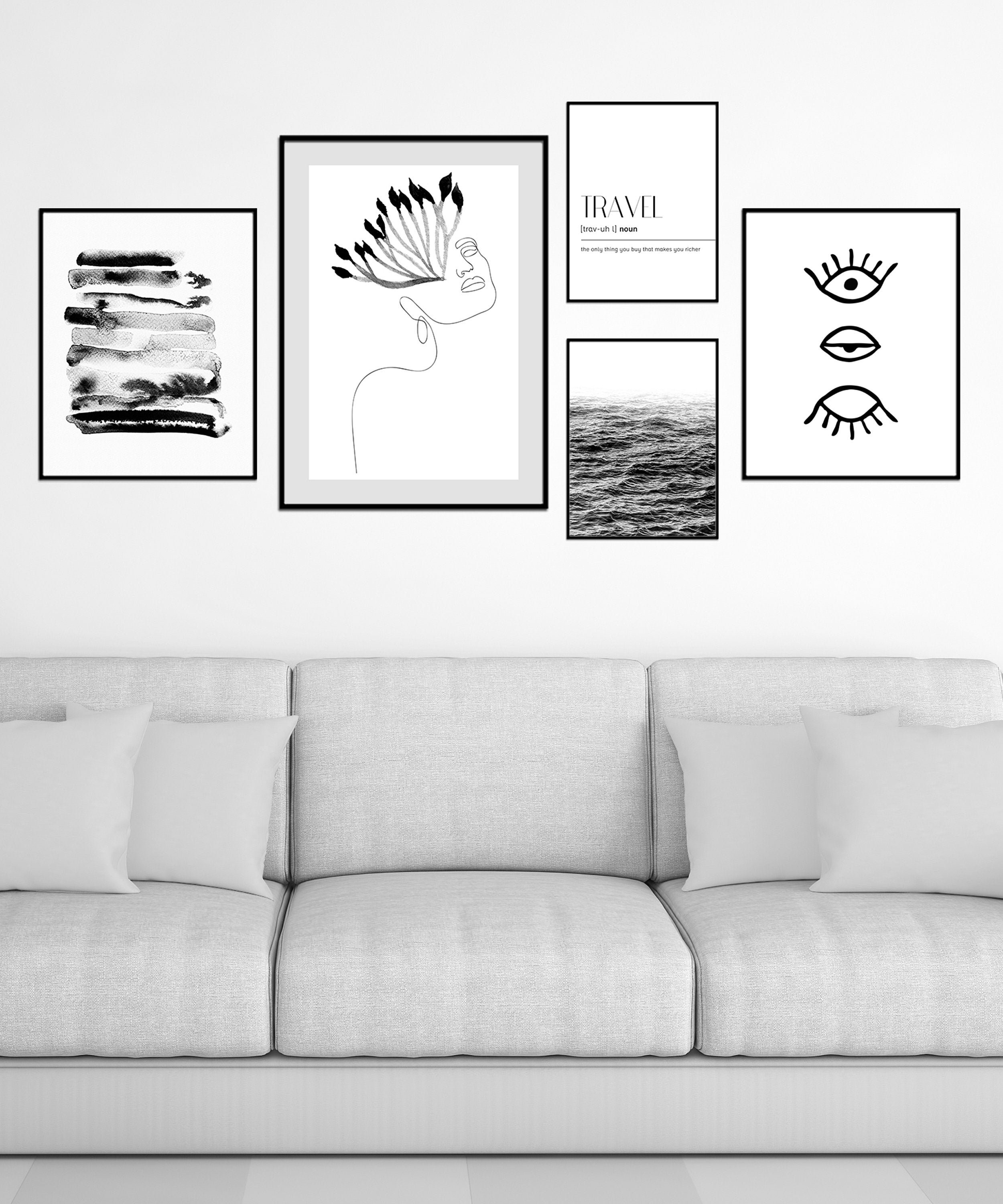 Living Room Prints Wall Art Gallery Set Of 5 Prints Bedroom | Etsy