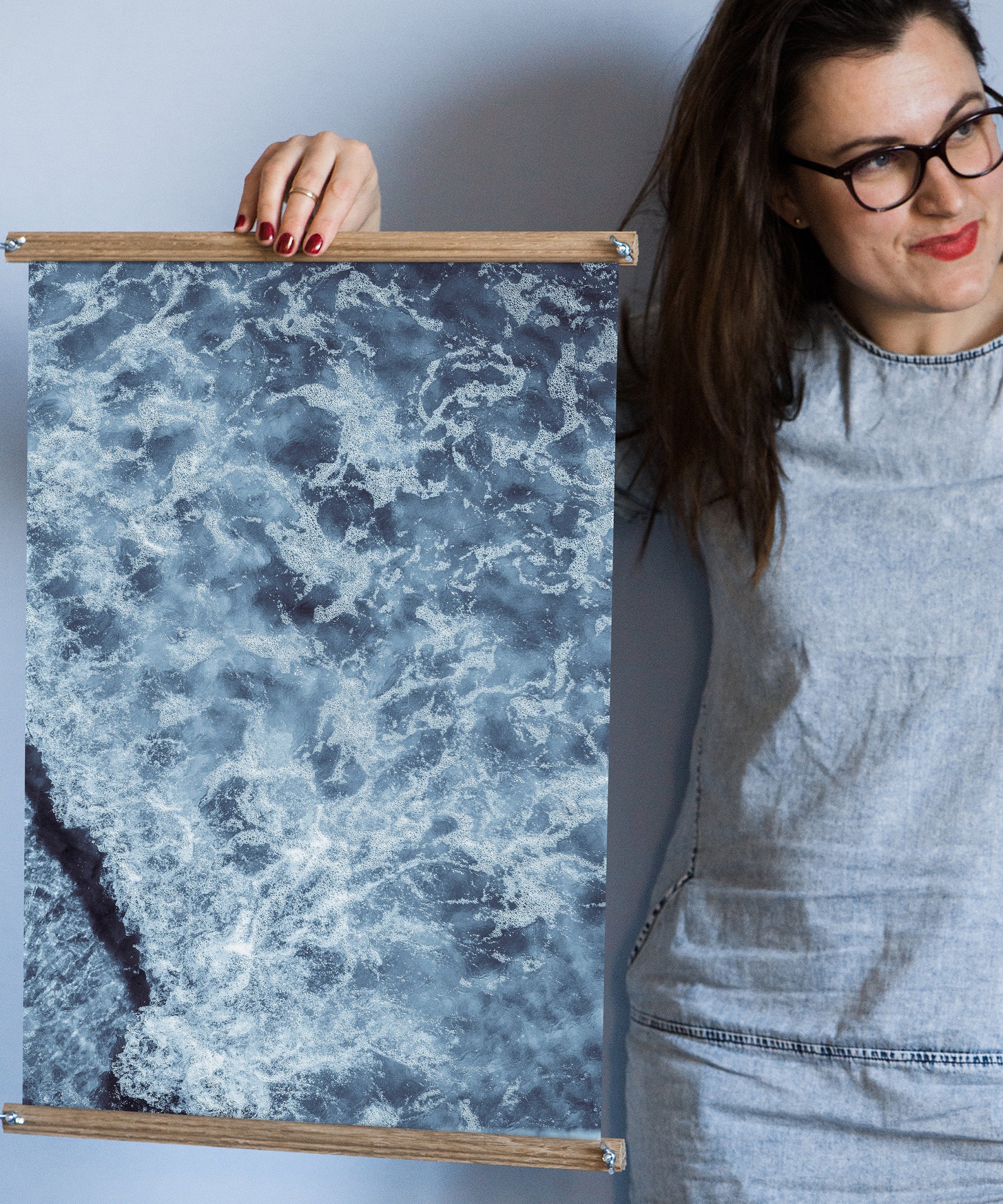 Contemporary blue wall art print Blue wall decor Ocean | Etsy