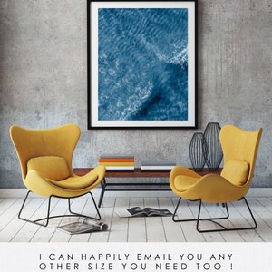 Ocean water art print, Modern minimalist print, Coastal photography, Coastal prints, Blue water, Blue printable art, Wall decor, Wall art image 3