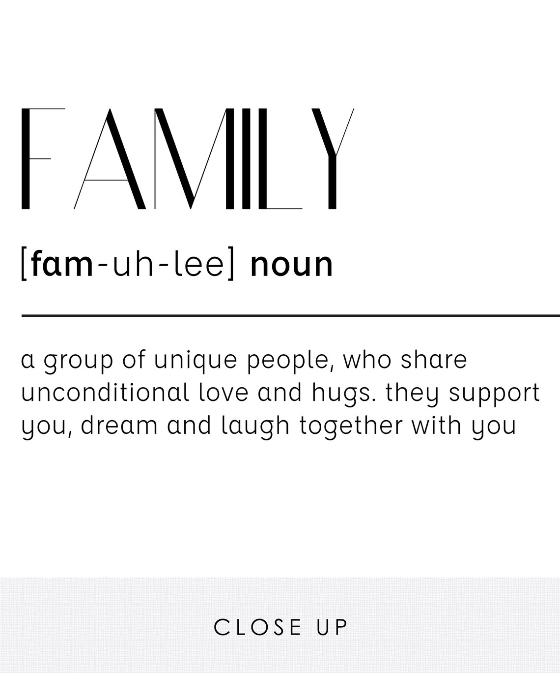 Definition Family Word Print Printable Family Quote Funny Etsy UK