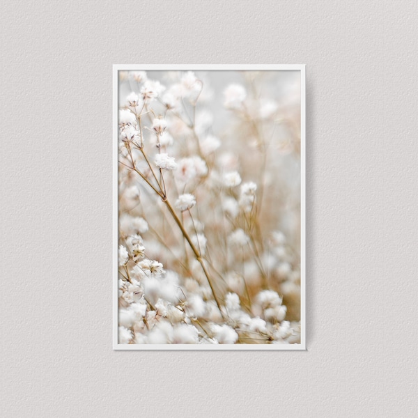 Beige art print, Boho style print, Dried flower, Dry plant, Digital download, Ikea ribba, 5x7 photo, French country home, Neutral poster