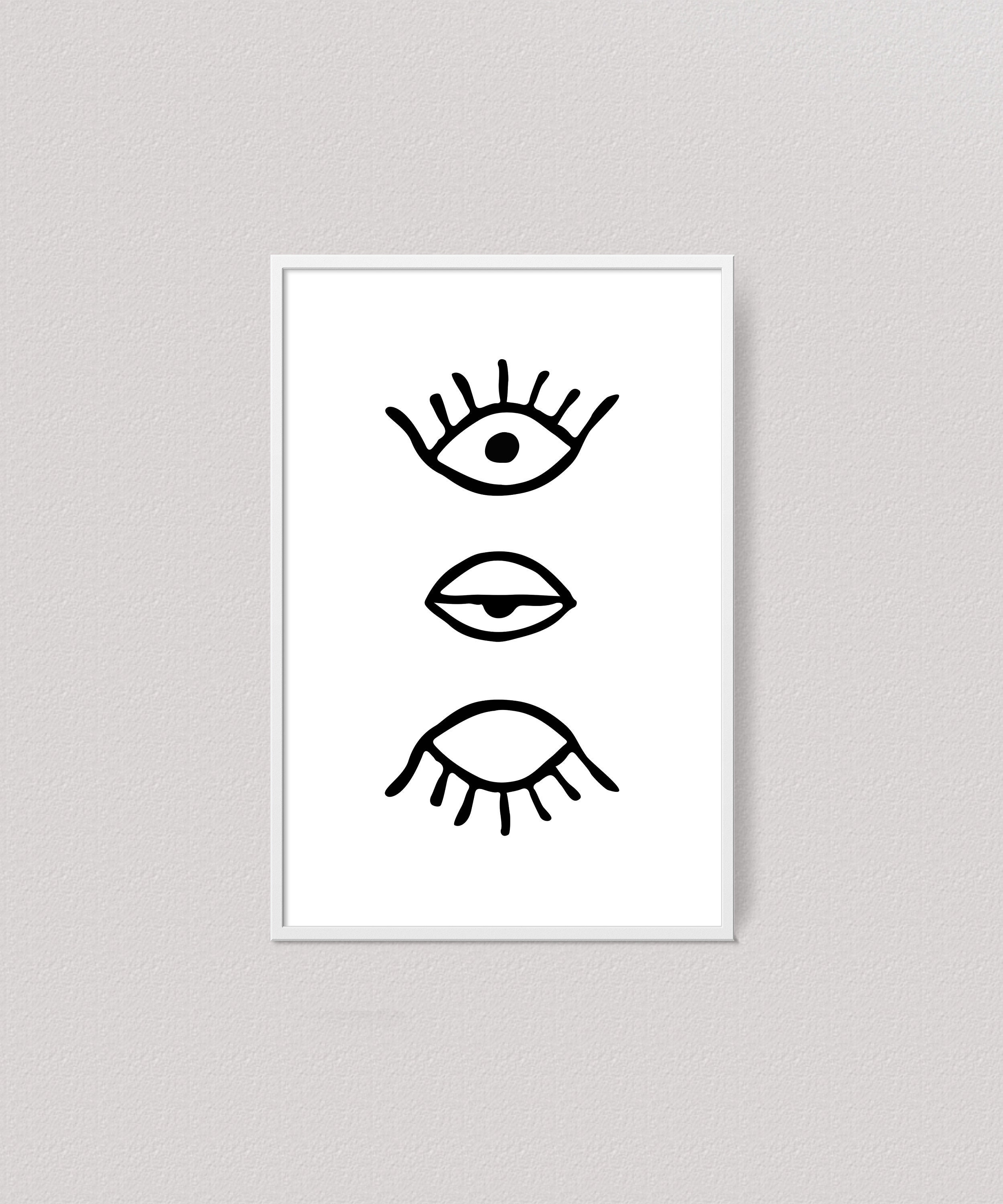 Eye art printable Print baby room deco download Scandinavian art Wall decal Black and white Minimalist bebe poster 50x70 Digital INSTANT