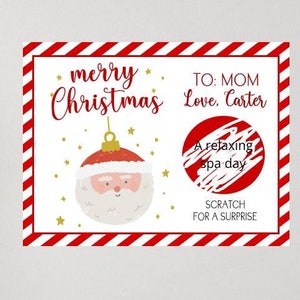 Christmas Coupon- Surprise Gift Voucher - Holiday Scratch Off - Personalized Cards - Custom Tickets
