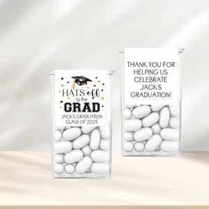 Graduation Mint Label - Graduation Party Favors - Hats off to the Grad Mint Favor Stickers - Graduation Mint Candy Box Party Favors Labels