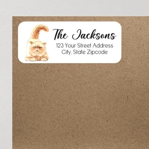 Cat Kitten Cats Pets Animals Return Address Labels Personalized Custom - We Print and Mail to You!