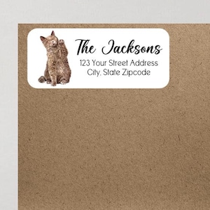 Cat Kitten Cats Pets Animals Return Address Labels Personalized Custom - We Print and Mail to You!