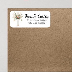 Christian Cross Return Address Labels Personalized Custom ~ We Print and Mail to You