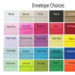 Colored Envelopes, Straight Flap Envelopes, A2 Envelopes, A7 Envelopes