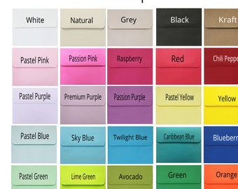 Colored Envelopes, Straight Flap Envelopes, A2 Envelopes, A7 Envelopes