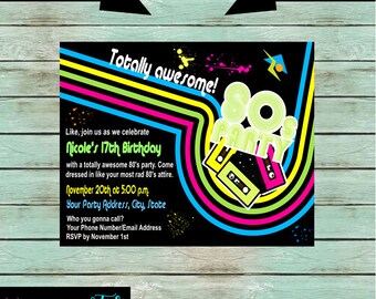 retro invitation etsy