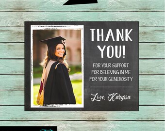 Black Scroll Graduation Announcement Thank You Thank You Card Zazzle Com