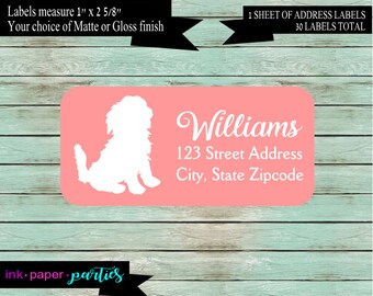 dog address labels etsy
