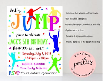 Rockin Jump Party Invitations Customisable Birthday Invites - Etsy
