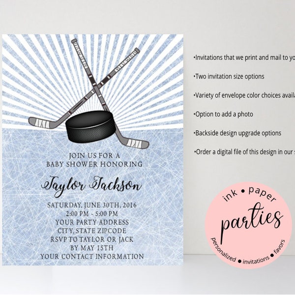 Hockey Invitations Etsy