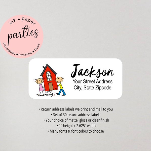 New Home We've We Have Just Moved Moving Return Address Labels Personalized Custom