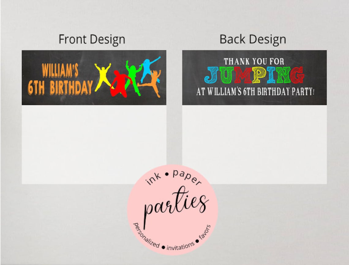 Jump Jumping Trampoline Birthday Party Favors Favor Favors Bag - Etsy