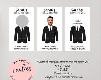 Find the Groom - Bride To Be - Bridal Shower, Bachelorette, Wedding Favors - Party Game - Scratch Off Tickets Cards