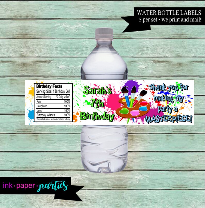 Painting Paint Splatters Art Palette Birthday Party Favors Etsy