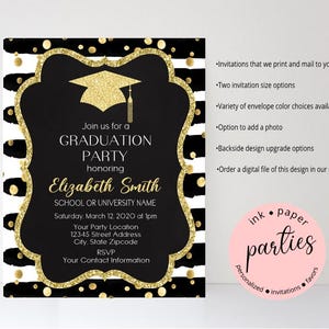 Graduation Invitation - Graduation, Graduate, Class of Invitations - Graduation Party Invites, Personalized Graduation Announcements