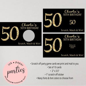 Birthday, Retirement, Anniversary - ANY AGE - Party Scratch Off Tickets Cards Favor Favors Game - We Print and Mail to you!