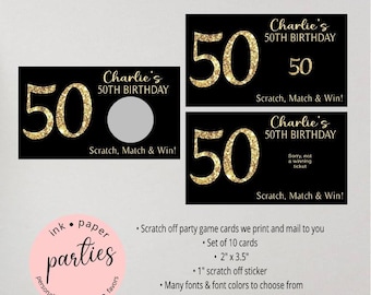 Birthday, Retirement, Anniversary - ANY AGE - Party Scratch Off Tickets Cards Favor Favors Game - We Print and Mail to you!