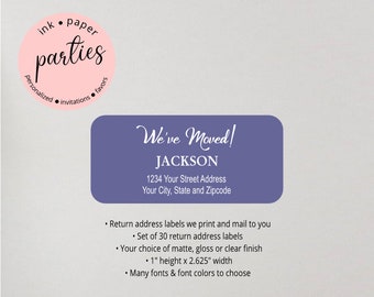 New Home House We've We Have Moved Moving ~ Any Color Background ~ Return Address Labels Personalized Custom