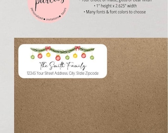 Christmas Return Address Labels, Christmas Address Labels - Holiday Address Labels - Holiday Christmas Address Stickers - Christmas Stickers