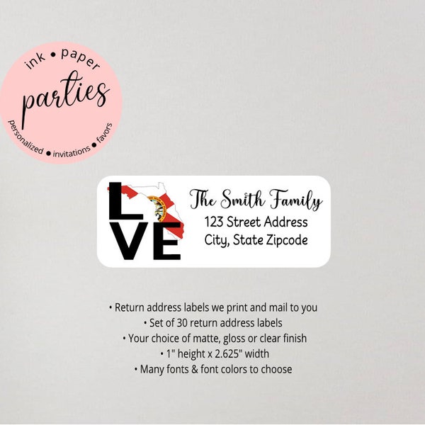 Address Labels Florida Etsy