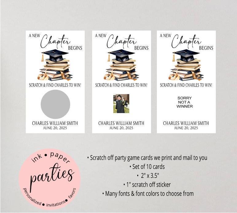 Graduation New Chapter Scratch Off Cards - Grad Party Favors - Scratch off Tickets Game - Graduation Party Favors - Graduation Party Game