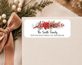 Christmas Return Address Labels, Christmas Address Labels - Holiday Address Labels - Holiday Christmas Address Stickers - Christmas Stickers