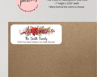 Christmas Return Address Labels, Christmas Address Labels - Holiday Address Labels - Holiday Christmas Address Stickers - Christmas Stickers