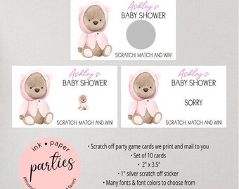 Teddy Bear Scratch Off Cards - Baby Shower Party Game - Scratch Off Tickets - Baby Shower Scratch Off Card - Baby Scratch Off Ticket Favors
