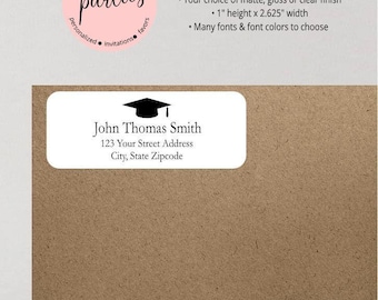 Graduation Address Labels - Graduate Announcement Address Label - Class of 2026 Grad Party Invitation Address Stickers - Graduation Labels