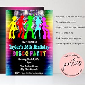 Disco Invitation - Disco Ball Birthday Party - Disco Birthday Invitations - Disco Party Invitation - Disco, 70&#39;s Party Retro Invitations