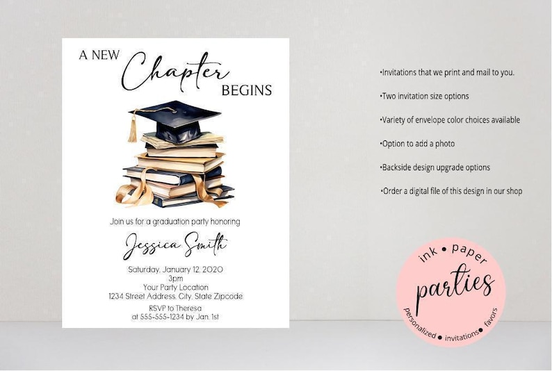 Graduation Invitation - A New Chapter Graduation Invitations ...