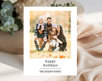 Christmas Photo Cards - Holiday Cards - Minimalist Christmas Cards - Holiday Photo Cards - Family Photo Christmas Card - Modern Holiday Card