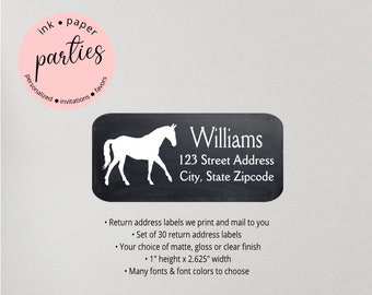 Horse Pony Farm Animals Pets Pet Return Address Labels Personalized Custom ~ We Print and Mail to You