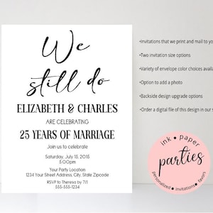 We Still Do Invitation - Anniversary Invitation - Wedding Invitations - Anniversary Vow Renewal Invitations - Anniversary Party Invitations