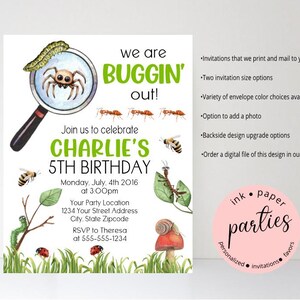 Bugs Birthday Party Invitation - Bugs, Insects Birthday Party Invitations - Personalized Insect Invitation - Bug Birthday Party