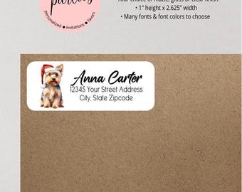 Etiquettes d'adresse de Noël, étiquettes d'adresse chien - Étiquettes d'adresse de Noël - Autocollants d'adresse de Noël - Autocollant d'adresse de Noël