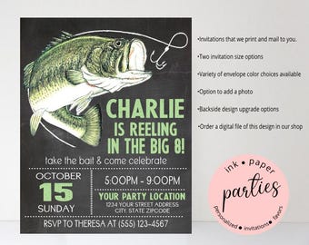 Fishing Invitation - Fish, Fishing Birthday Party Invitations - Fishing Baby Shower, Retirement Party Invitation - Personalized Fish Invites