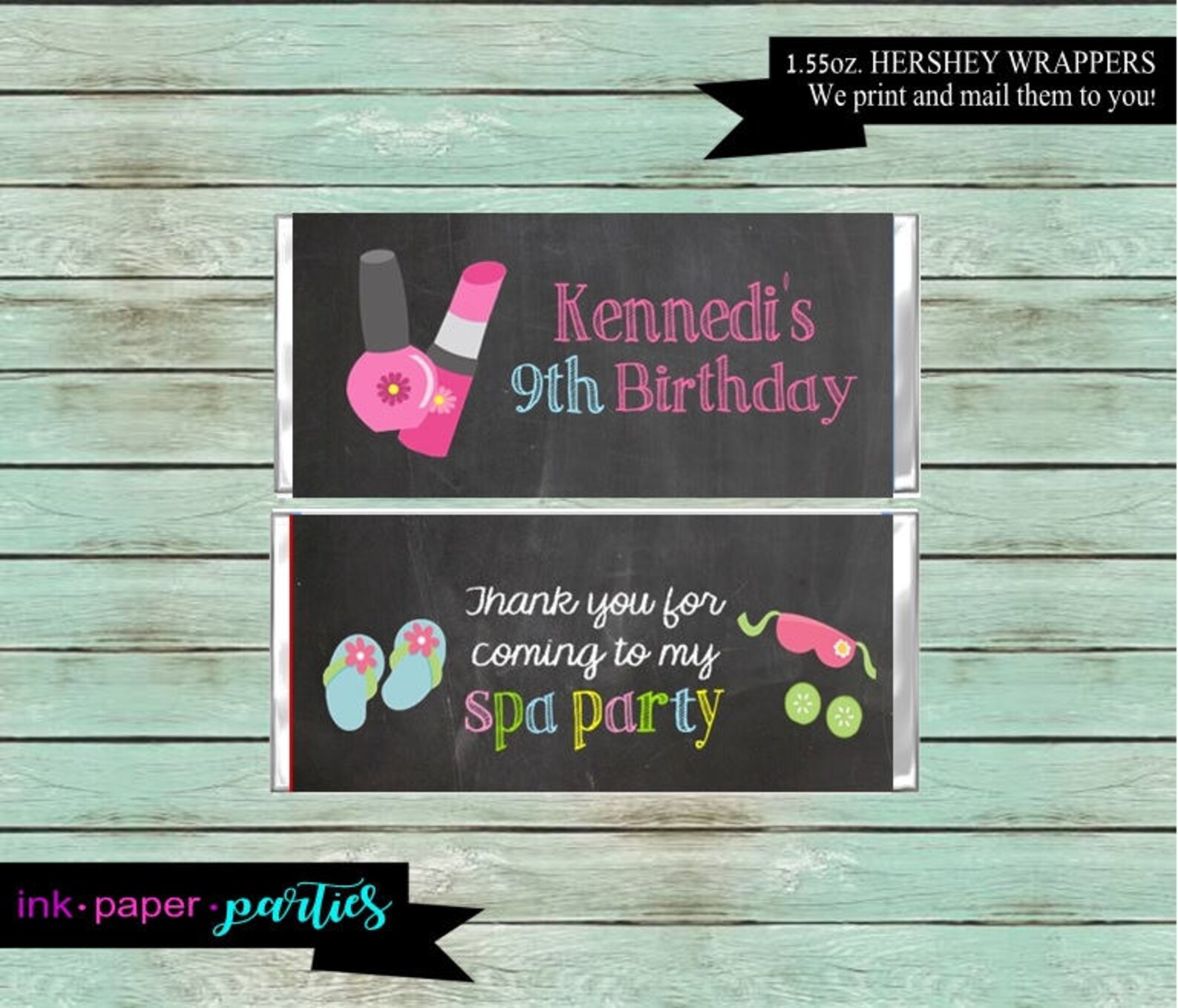 Spa Makeup Beauty Salon Birthday Party Candy Wrappers Favors Etsy