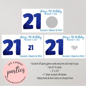 Birthday, Retirement, Anniversary ~ANY AGE ~ Party Scratch Off Tickets Cards Favor Favors Game - We Print and Mail to you!