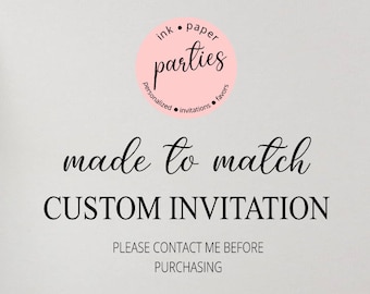 Invitación de fiesta personalizada diseñada a juego con tu temática. ¡Compra solo si has hablado conmigo!