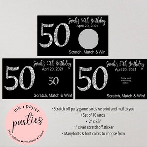 Birthday, Retirement, Anniversary ~ANY AGE ~ Party Scratch Off Tickets Cards Favor Favors Game - We Print and Mail to you!