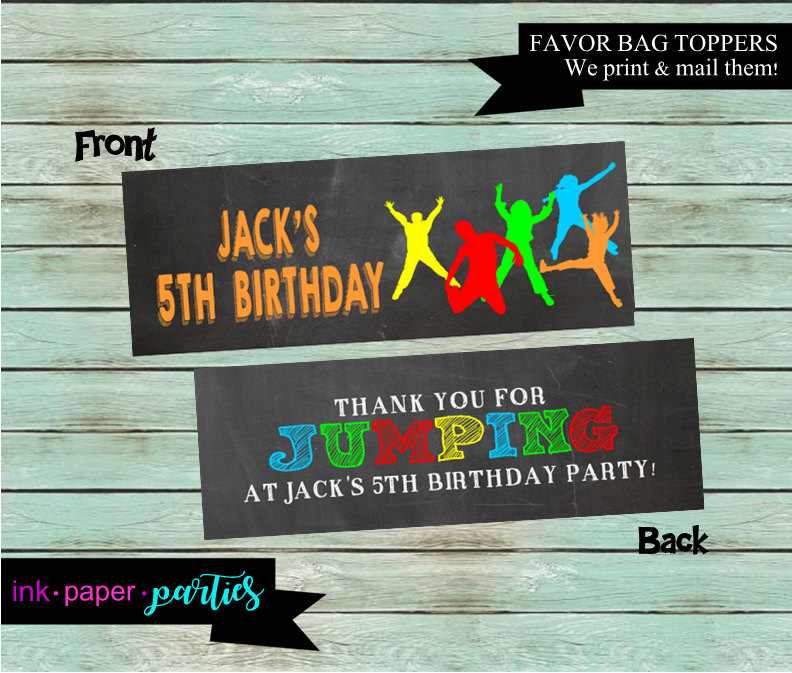 Jump Jumping Trampoline Birthday Party Favors Favor Favors Bag | Etsy
